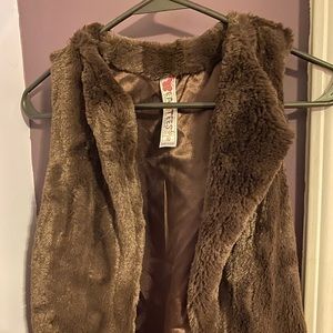 Brown Faux Fur Vest